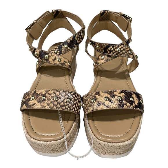 Michael Kors Lowry Snake Print Espadrilles Wedges Size 7.5 NEW - Picture 2 of 10